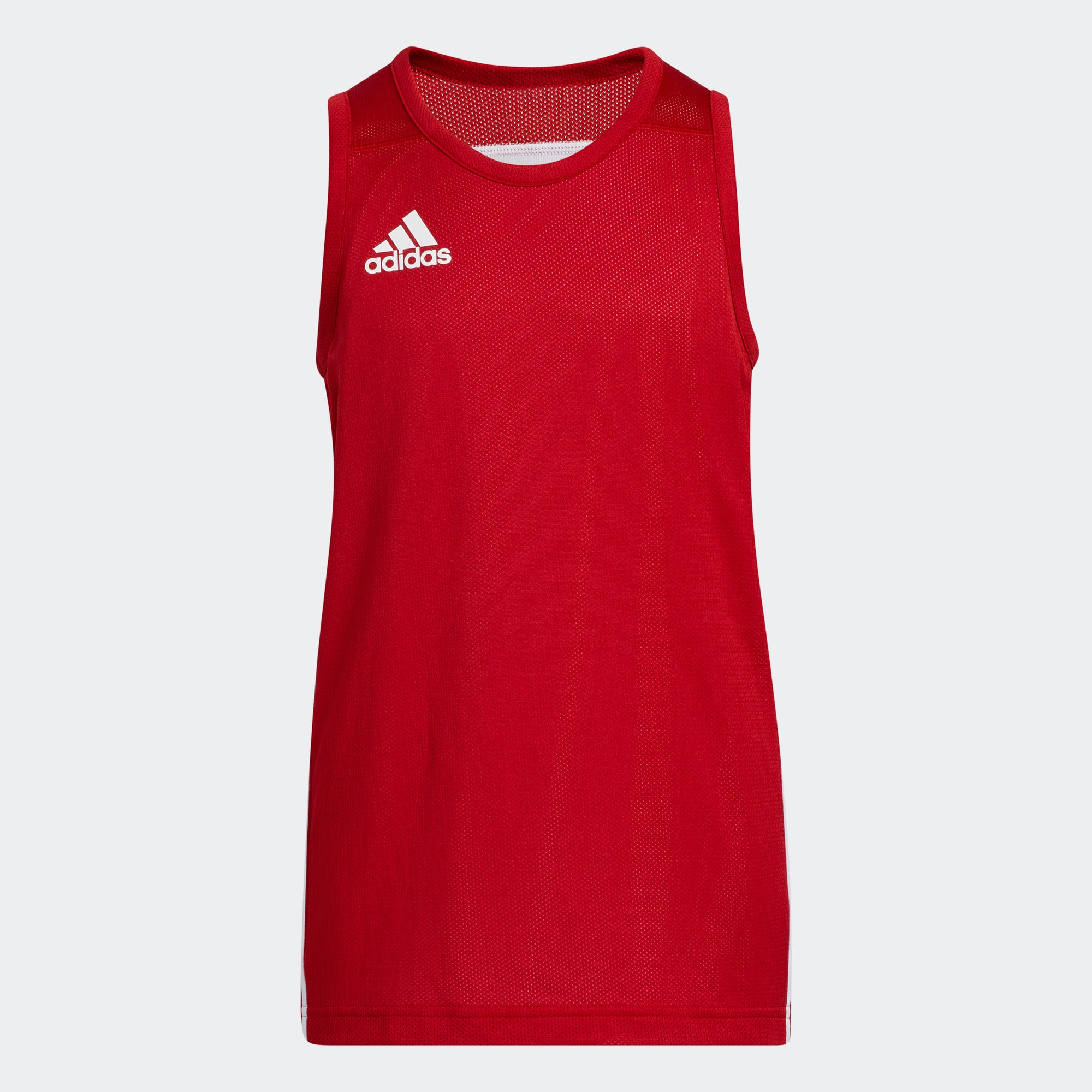 Adidas NBA Youth Basketball Short Sleeve 3 Stripe Jersey, White