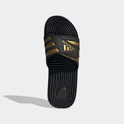 adidas ADISSAGE Adjustable Rubber Slides | Black/Gold | Men's