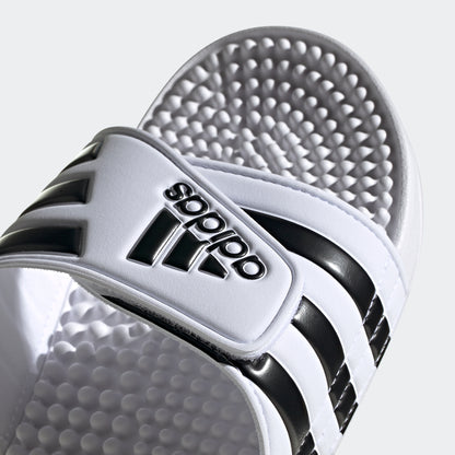 adidas ADISSAGE Adjustable Rubber Slides | White/Black | Men's