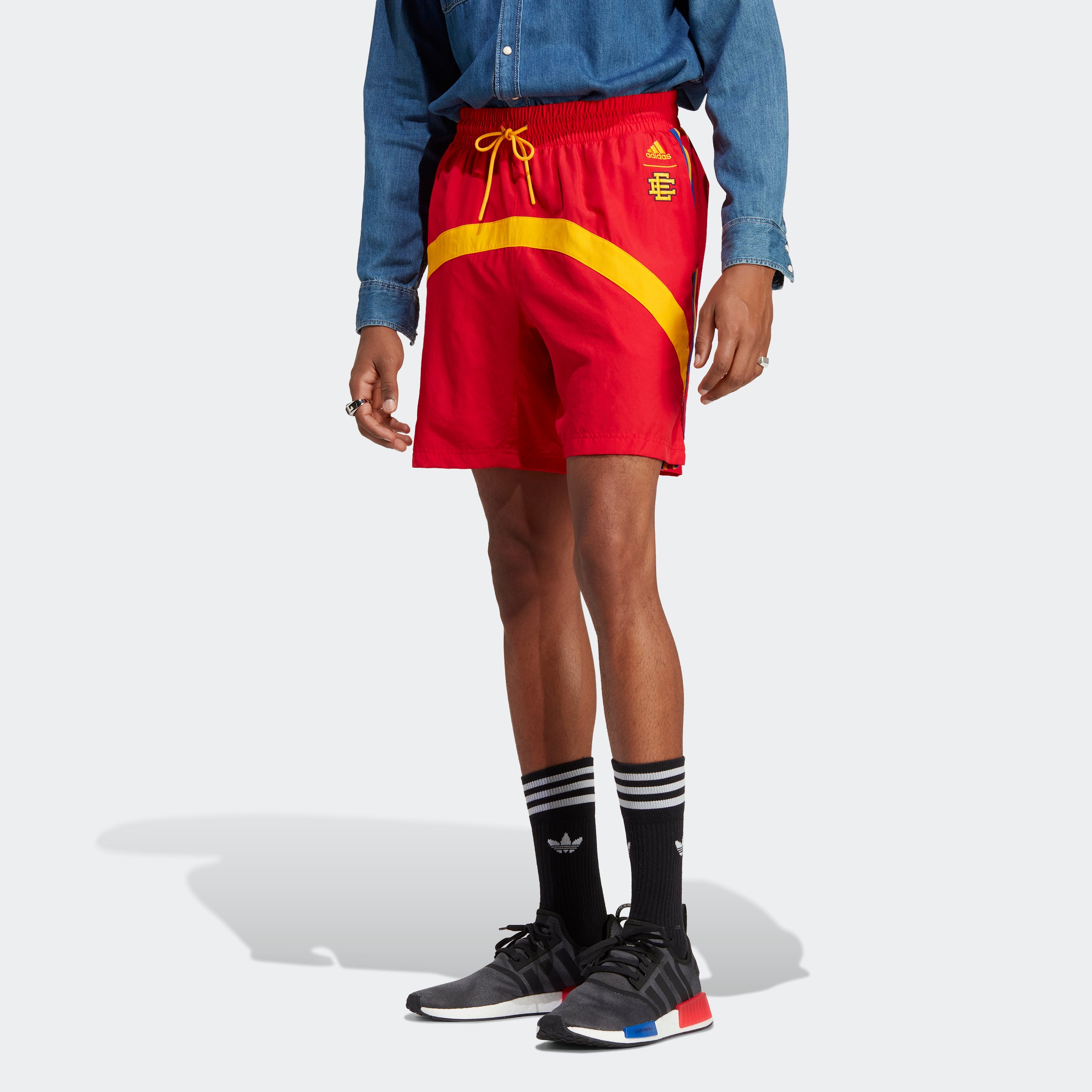 adidas ERIC EMANUEL McDonalds Shorts | Red | Men's – stripe 3 adidas