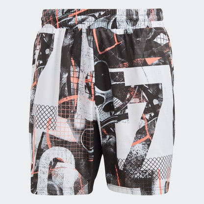 adidas Men's Club Graphic Tennis Shorts | Black/White | Men's