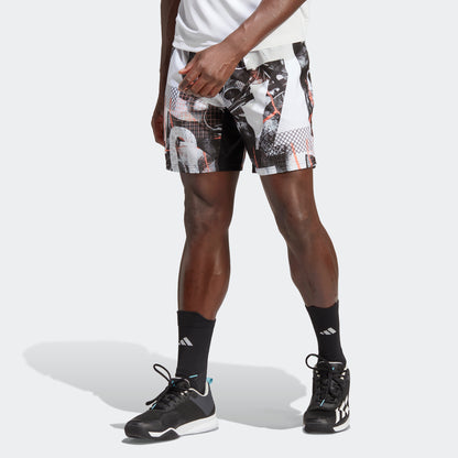 adidas Men's Club Graphic Tennis Shorts | Black/White | Men's