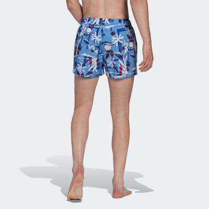 adidas Seasonal Floral CLX Very Short Swim Shorts | Blue | Men's