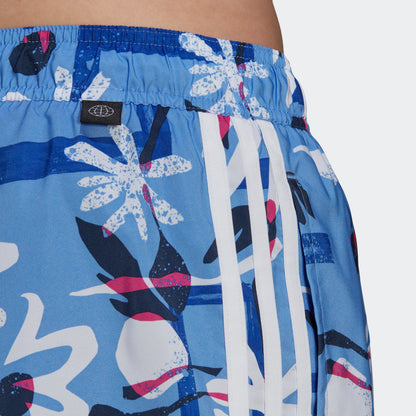 adidas Seasonal Floral CLX Very Short Swim Shorts | Blue | Men's