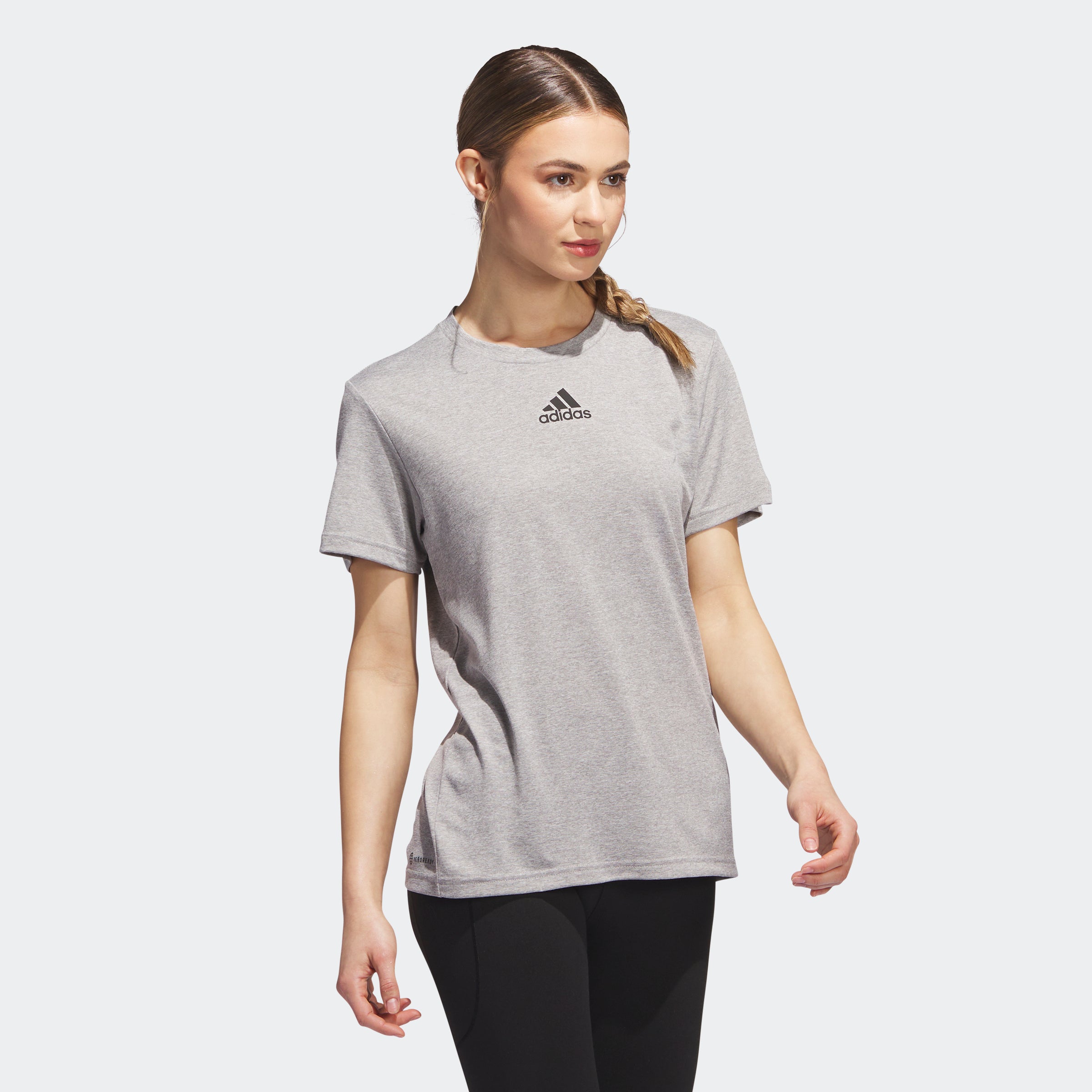 adidas Short Sleeve Pregame BOS Tee Grey Women s