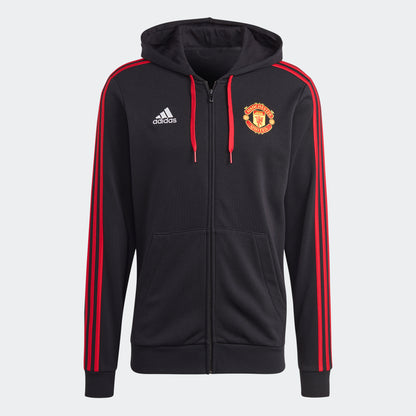 adidas Manchester United '23/24 DNA Full-Zip Hoodie | Black/Red | Men's