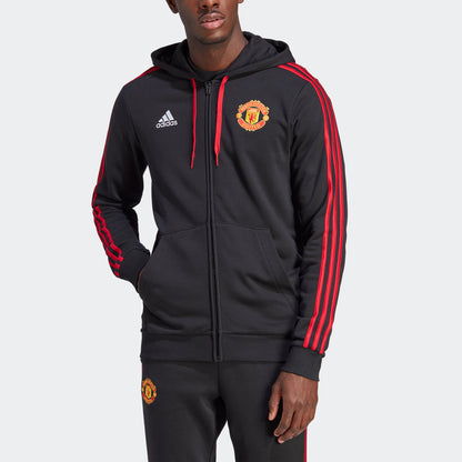 adidas Manchester United '23/24 DNA Full-Zip Hoodie | Black/Red | Men's