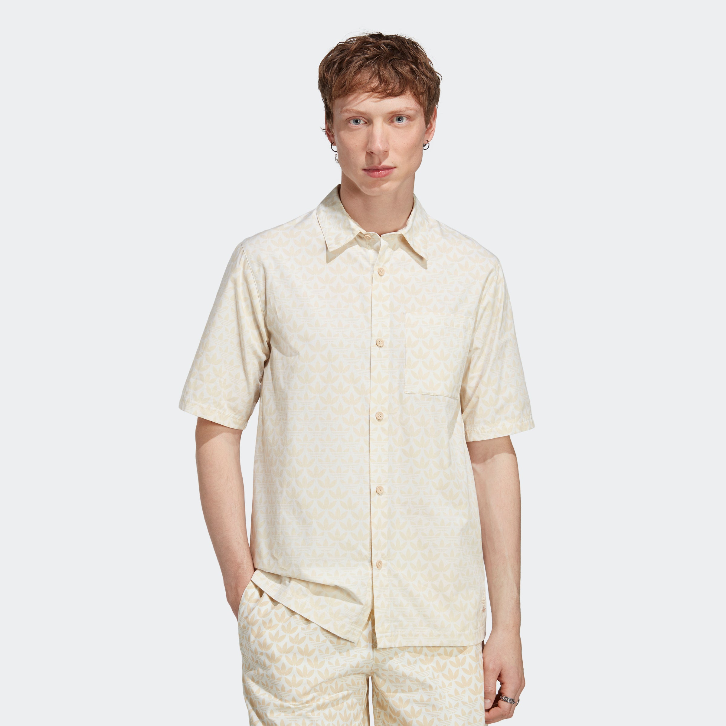 adidas Graphics Monogram Allover Print Shirt | Sand Strata | Men's