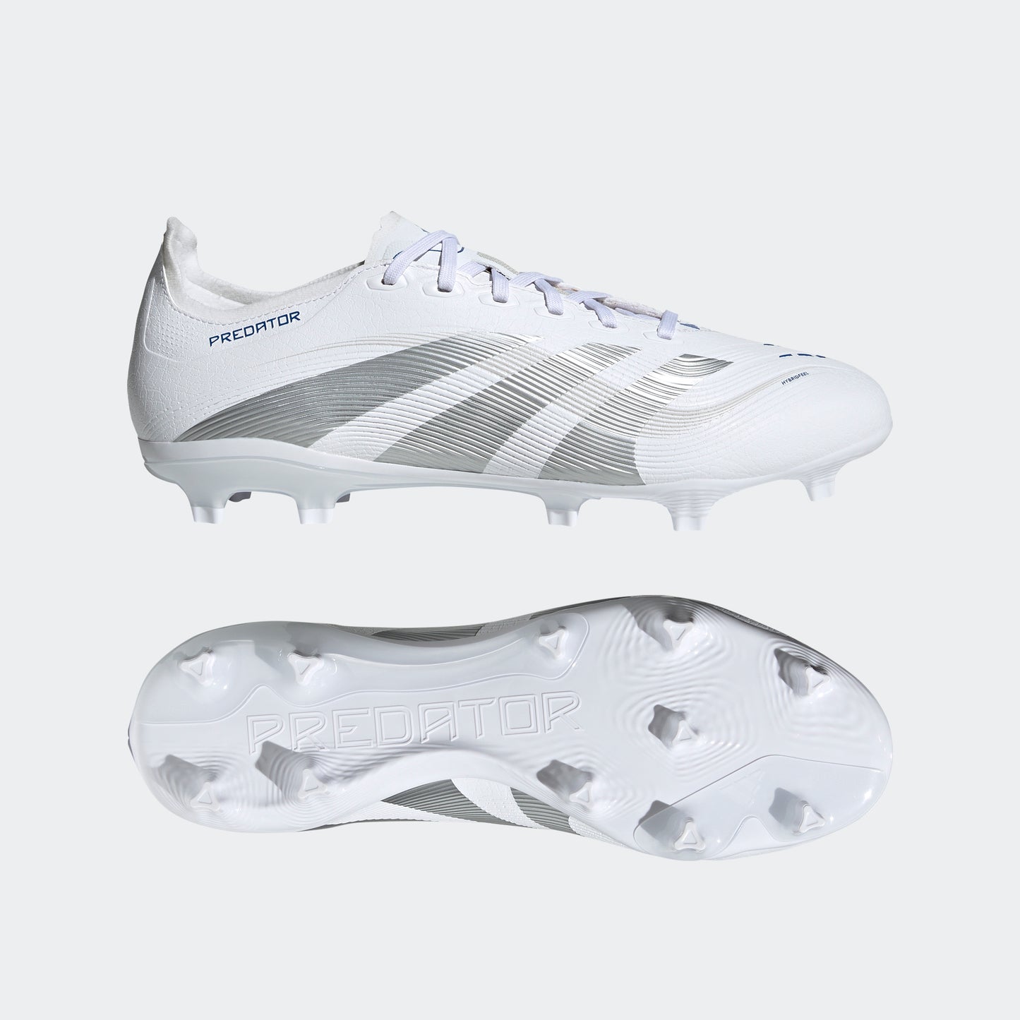 adidas PREDATOR LEAGUE Firm/Multi-Ground Soccer Cleats | Cloud White-Silver Metallic | Men's