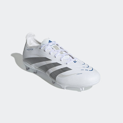 adidas PREDATOR LEAGUE Firm/Multi-Ground Soccer Cleats | Cloud White-Silver Metallic | Men's