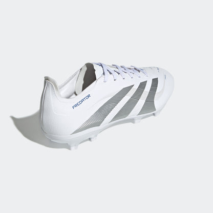 adidas PREDATOR LEAGUE Firm/Multi-Ground Soccer Cleats | Cloud White-Silver Metallic | Men's