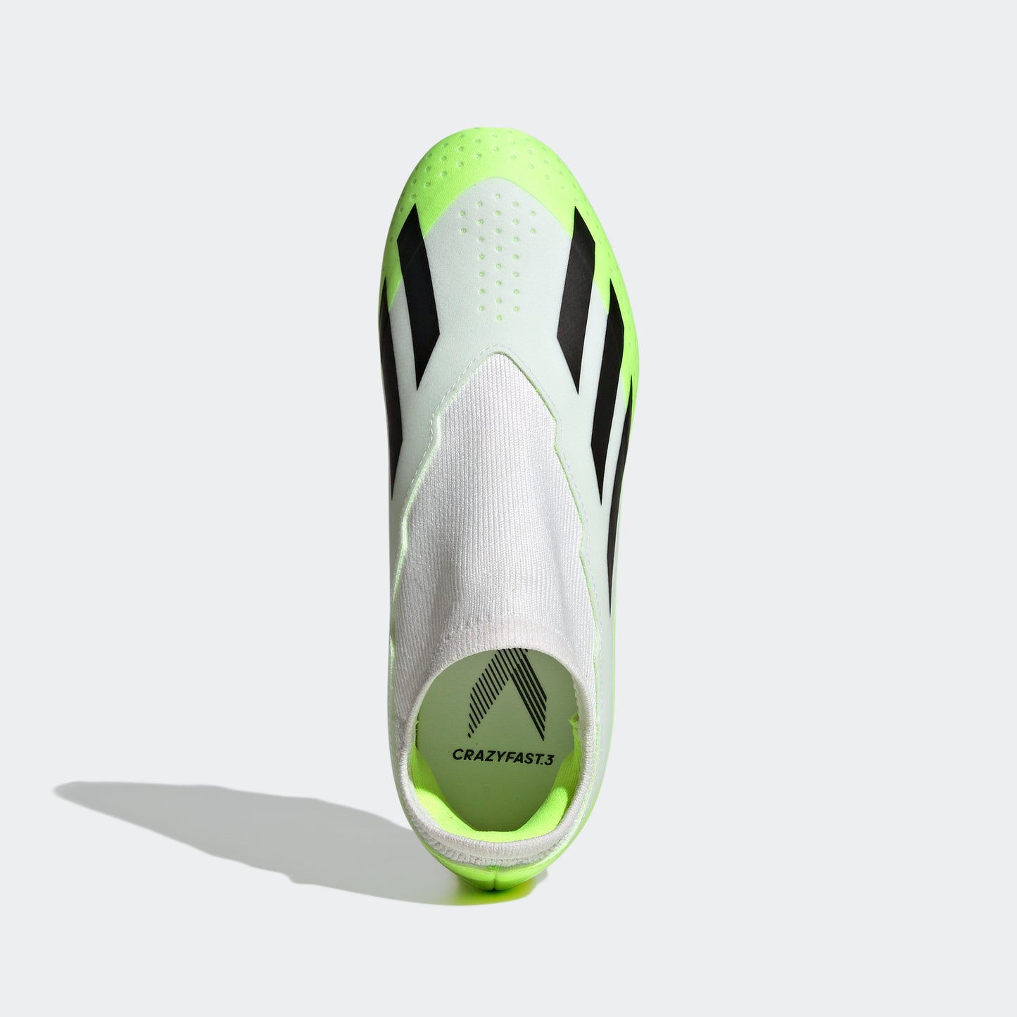 adidas X Crazyfast.3 Laceless Firm Ground Soccer Cleats | White/Green | Youth