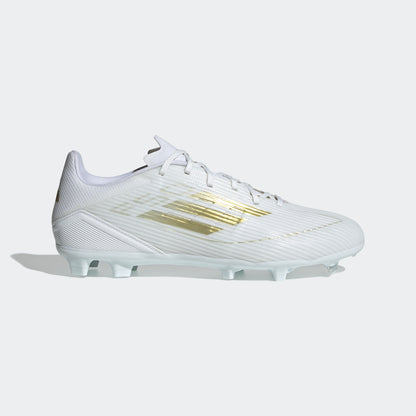 adidas F50 League Firm/Multi-Ground Soccer Cleats | Cloud White-Gold Metallic | Men's