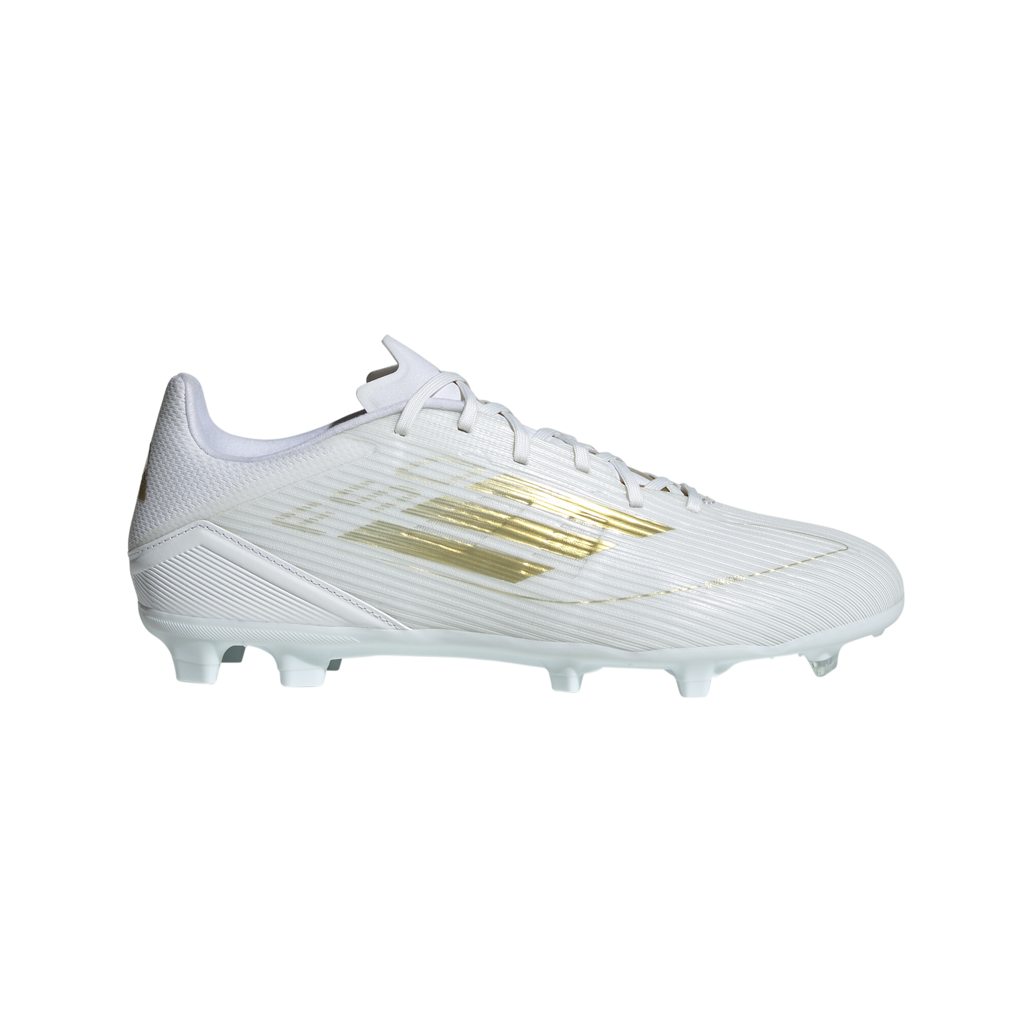 adidas F50 League Firm/Multi-Ground Soccer Cleats | Cloud White-Gold Metallic | Men's