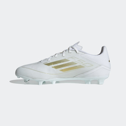 adidas F50 League Firm/Multi-Ground Soccer Cleats | Cloud White-Gold Metallic | Men's