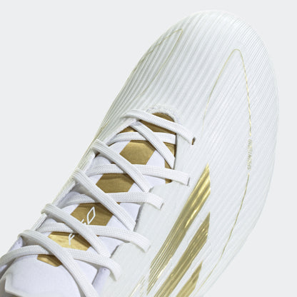 adidas F50 League Firm/Multi-Ground Soccer Cleats | Cloud White-Gold Metallic | Men's