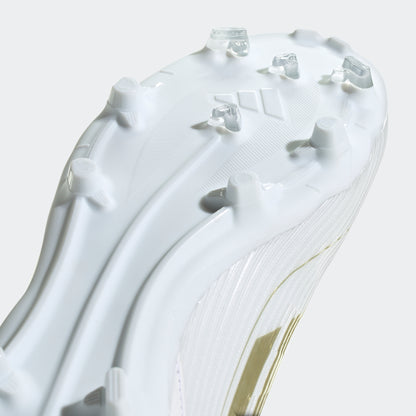 adidas F50 League Firm/Multi-Ground Soccer Cleats | Cloud White-Gold Metallic | Men's