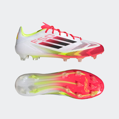 adidas F50 ELITE Firm Ground Soccer Cleats | Cloud White-Core Black-Solar Yellow | Men's