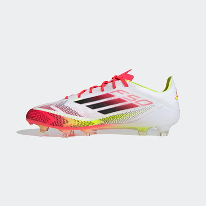 adidas F50 ELITE Firm Ground Soccer Cleats | Cloud White-Core Black-Solar Yellow | Men's