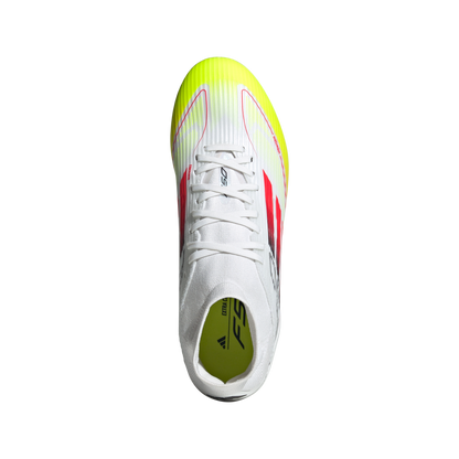 adidas F50 LEAGUE MID Firm/Multi-Ground Soccer Cleats | Cloud White-Lucid Red-Solar Yellow | Women's