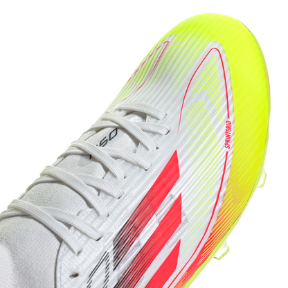 adidas F50 LEAGUE MID Firm/Multi-Ground Soccer Cleats | Cloud White-Lucid Red-Solar Yellow | Women's