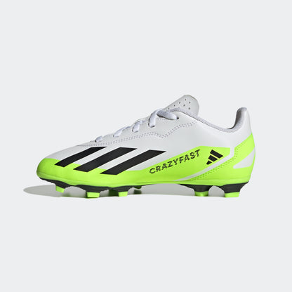 adidas X Crazyfast.4 Flexible Ground Soccer Cleats | White/Green | Youth