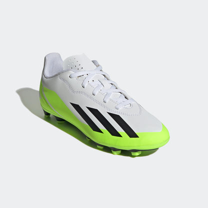 adidas X Crazyfast.4 Flexible Ground Soccer Cleats | White/Green | Youth