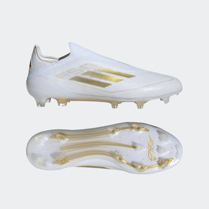 adidas F50 ELITE LACELESS Firm Ground Soccer Cleats | Cloud White-Gold Metallic | Men's