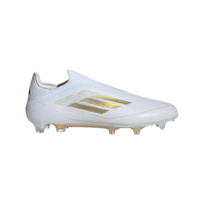 adidas F50 ELITE LACELESS Firm Ground Soccer Cleats | Cloud White-Gold Metallic | Men's