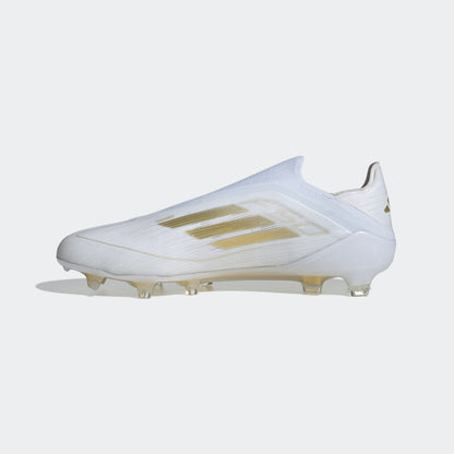 adidas F50 ELITE LACELESS Firm Ground Soccer Cleats | Cloud White-Gold Metallic | Men's