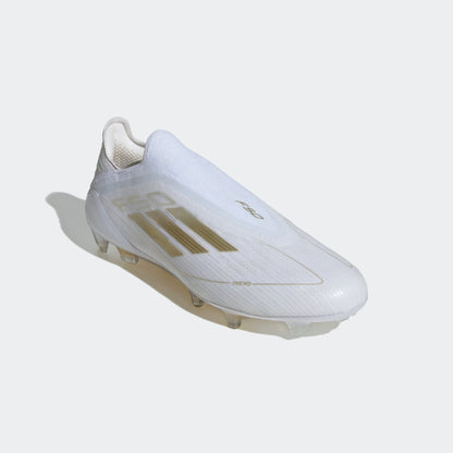 adidas F50 ELITE LACELESS Firm Ground Soccer Cleats | Cloud White-Gold Metallic | Men's