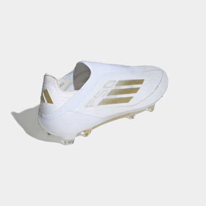 adidas F50 ELITE LACELESS Firm Ground Soccer Cleats | Cloud White-Gold Metallic | Men's