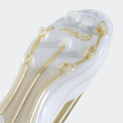 adidas F50 ELITE LACELESS Firm Ground Soccer Cleats | Cloud White-Gold Metallic | Men's