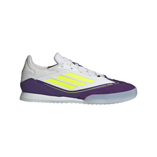 adidas F50 Messi Freestyle Indoor Soccer Shoes | Cloud White-Lucid Lemon-Purple | Men's