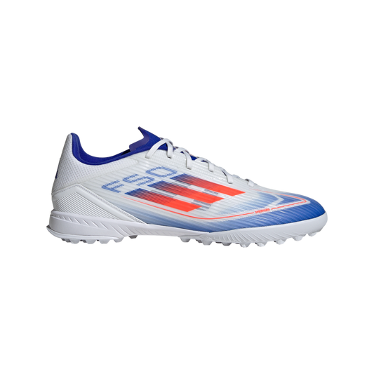 adidas F50 League Artificial Turf Soccer Shoes | Cloud White-Solar Red-Lucid Blue | Men's