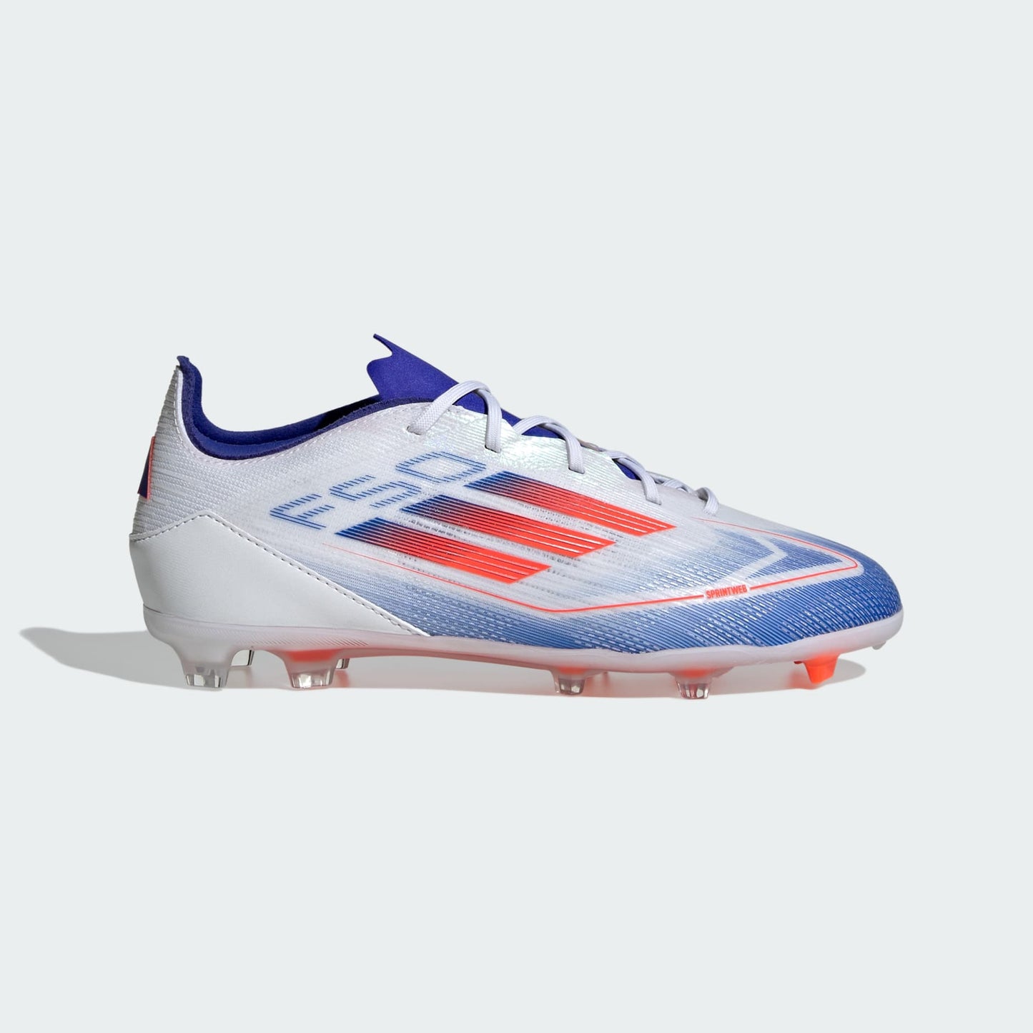 adidas F50 PRO Firm Ground Soccer Cleats | Cloud White-Solar Red-Lucid Blue | Kid's Unisex