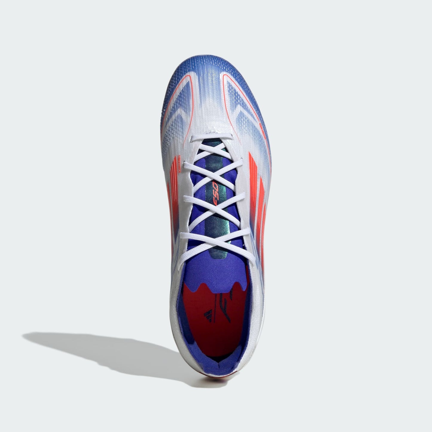 adidas F50 PRO Firm Ground Soccer Cleats | Cloud White-Solar Red-Lucid Blue | Kid's Unisex