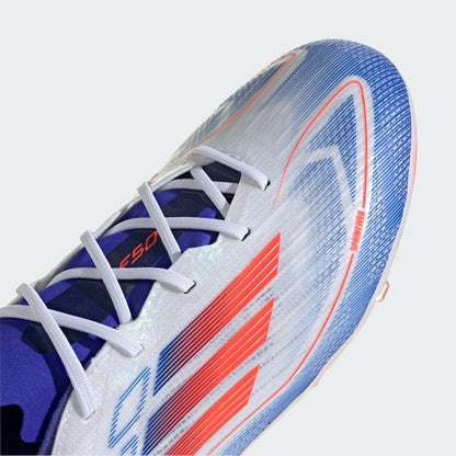 adidas F50 PRO Firm Ground Soccer Cleats | Cloud White-Solar Red-Lucid Blue | Kid's Unisex