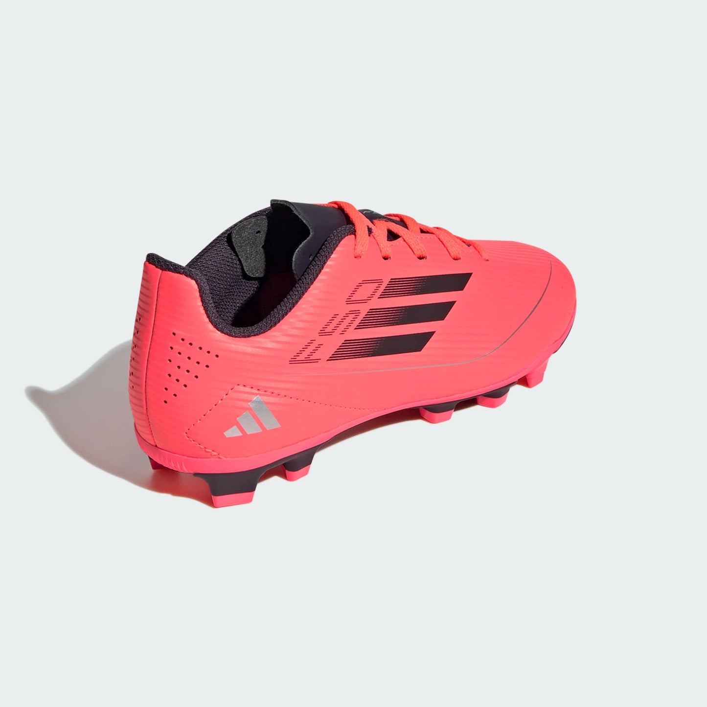 adidas F50 CLUB Flexible Ground Cleats | Turbo-Aurora Black-Platinum Metallic | Kid's Unisex