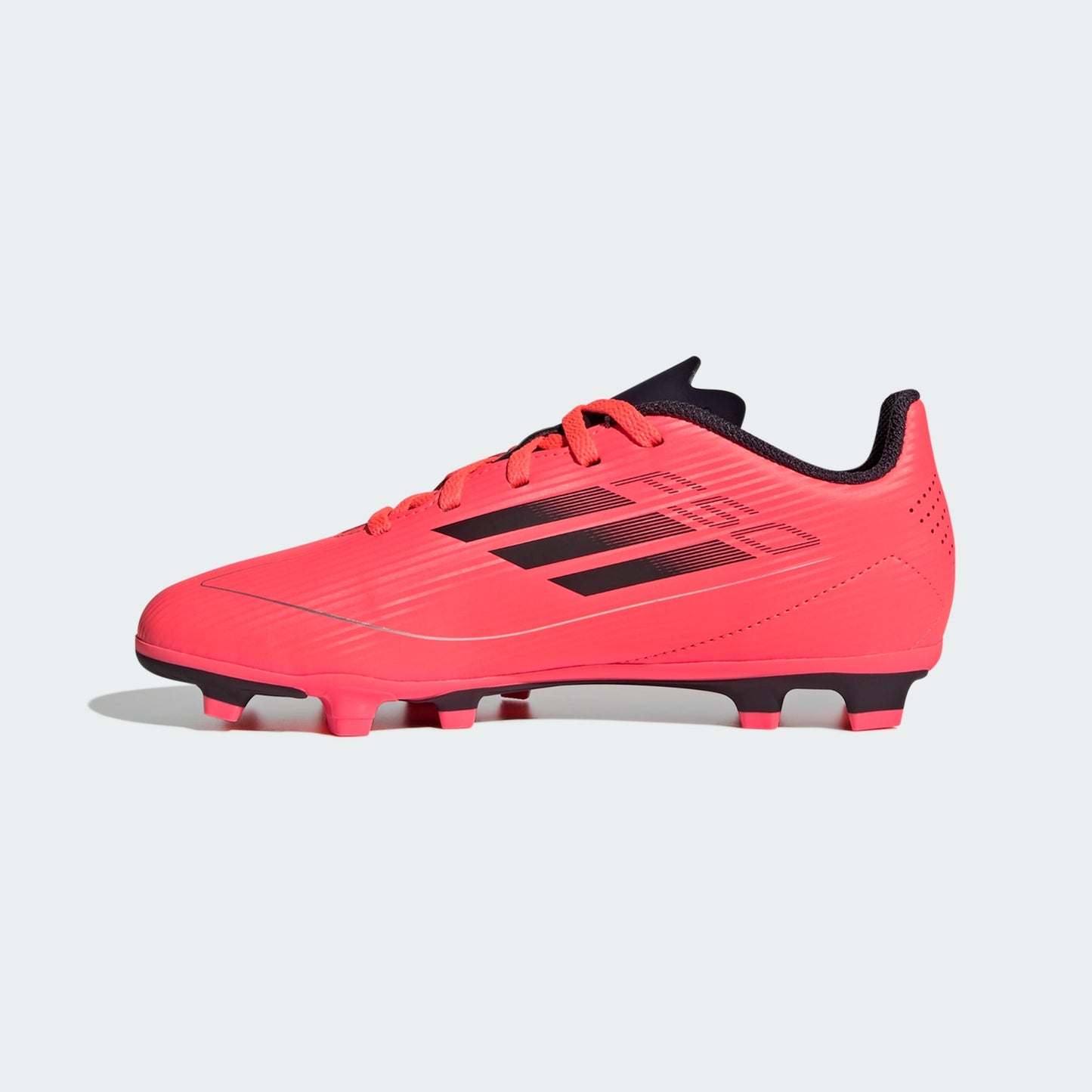 adidas F50 CLUB Flexible Ground Cleats | Turbo-Aurora Black-Platinum Metallic | Kid's Unisex