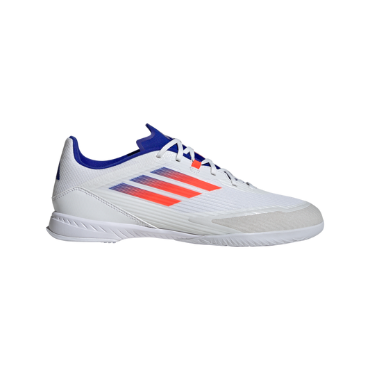 adidas F50 League Indoor Soccer Shoes | Cloud White-Solar Red-Lucid Blue | Men's