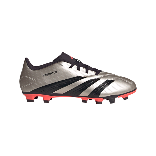 adidas Predator Club Multi-Ground Soccer Cleats | Platinum Metallic-Core Black-Turbo | Men's