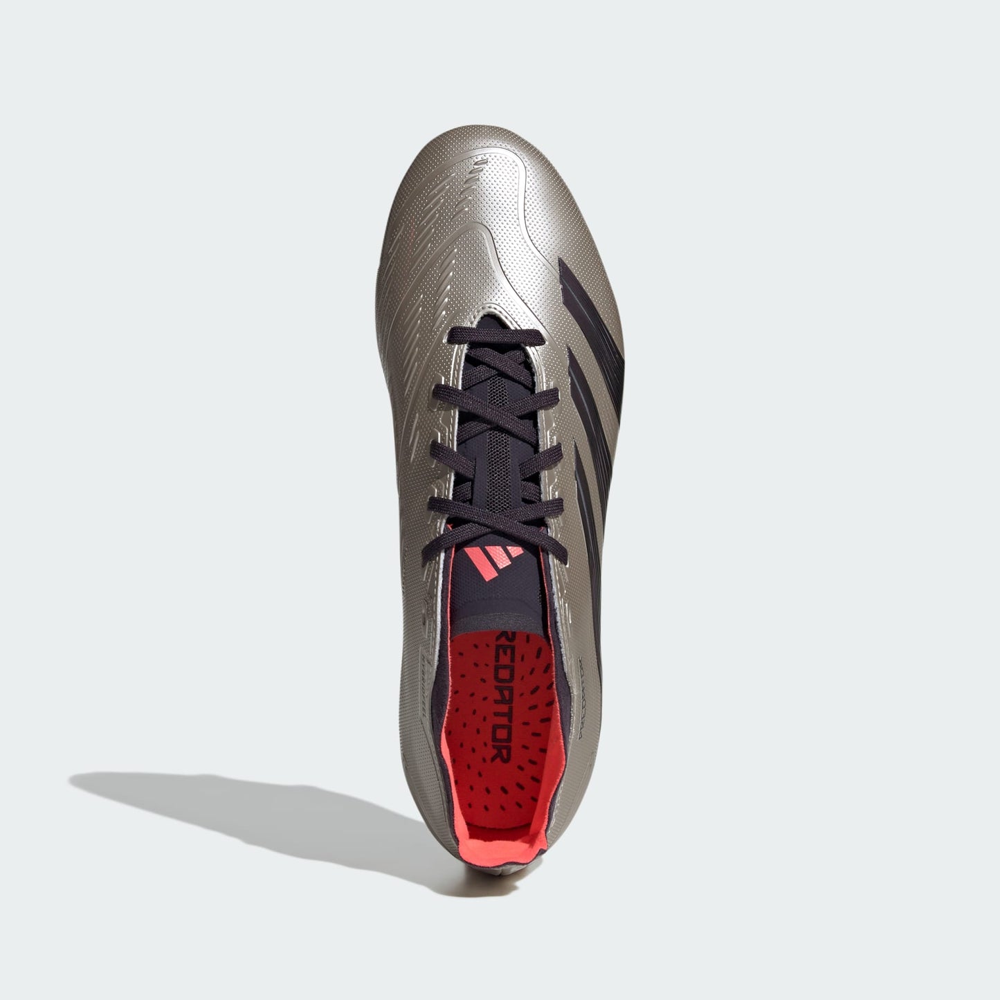 adidas Predator League Firm Ground Soccer Cleats | Platinum Metallic-Aurora Black-Turbo | Men's