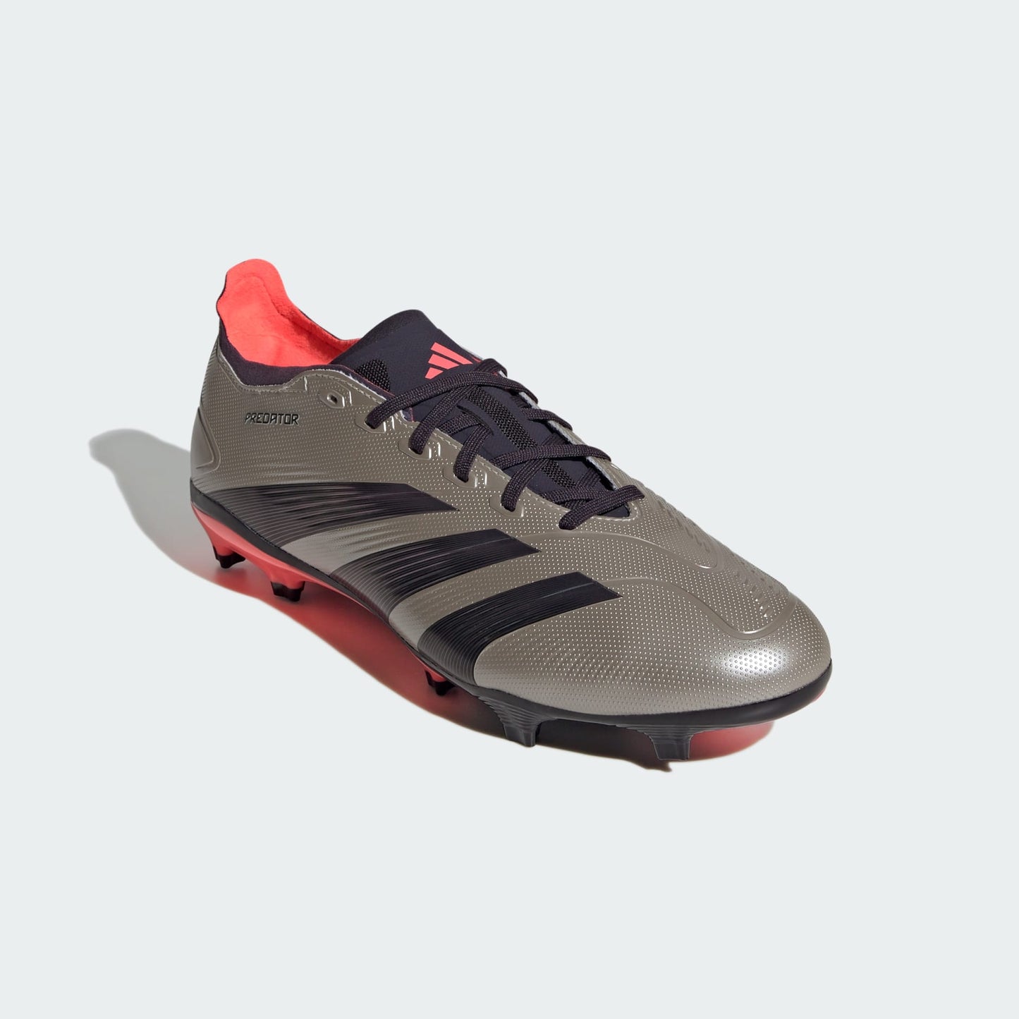 adidas Predator League Firm Ground Soccer Cleats | Platinum Metallic-Aurora Black-Turbo | Men's