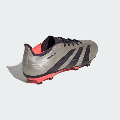 adidas Predator League Firm Ground Soccer Cleats | Platinum Metallic-Aurora Black-Turbo | Men's