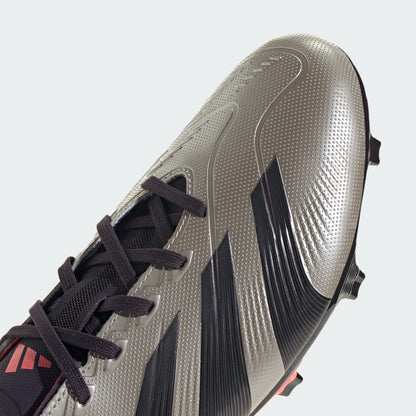 adidas Predator League Firm Ground Soccer Cleats | Platinum Metallic-Aurora Black-Turbo | Men's