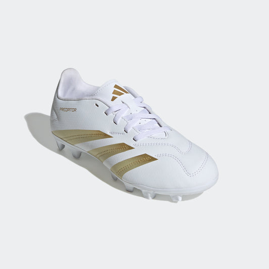 adidas PREDATOR CLUB Flexible Ground Cleats | Cloud White-Metallic Gold | Kids