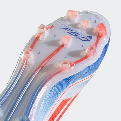 adidas F50 ELITE LACELESS Firm Ground Soccer Cleats | Cloud White-Solar Red-Lucid Blue | Men's