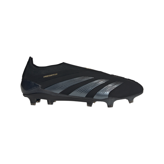 adidas Predator Elite Laceless Firm Ground Soccer Cleats | Core Black-Carbon-Gold Metallic | Men's