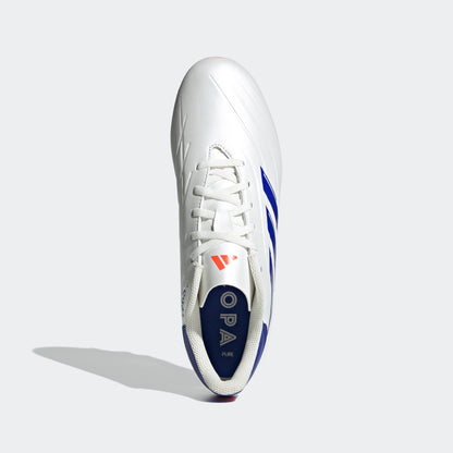 adidas Copa Pure 2 Club Flexible Ground Soccer Cleats | Cloud White-Lucid Blue-Solar Red | Men's